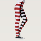 Harlequin Schwarz-weiße und rote Halloween-Legging Leggings (Rechts)