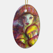 HARLEQUIN SPIELEN VIOLIN Venezianische Masquerade Keramikornament (Links)