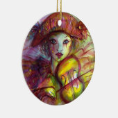 HARLEQUIN SPIELEN VIOLIN Venezianische Masquerade Keramikornament (Rechts)