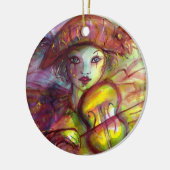 HARLEQUIN SPIELEN VIOLIN Venezianische Masquerade Keramikornament (Links)