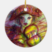 HARLEQUIN SPIELEN VIOLIN Venezianische Masquerade Keramikornament (Hinten)