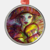 HARLEQUIN SPIELEN VIOLIN Venezianische Masquerade Ornament Aus Metall (Vorne)