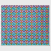 Harlequin Tiles Azure Bronze Amethyst Geschenkpapier (Flach)