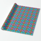 Harlequin Tiles Azure Bronze Amethyst Geschenkpapier (Ungerollt)