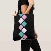 Harlequin Tote Bag (Schwarz, Aqua & Pink) Tasche (Von Nahem)