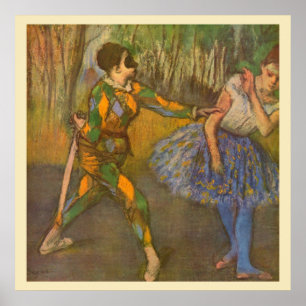 Harlequin und Columbine von Edgar Degas Vintag Art Poster