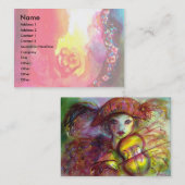 HARLEQUIN / Venezianischer Karneval, Theater, Rote Visitenkarte (Vorne/Hinten)