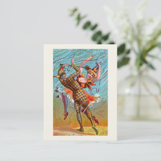 "Harlequin" Vintag Postkarte (Stehend Vorderseite)