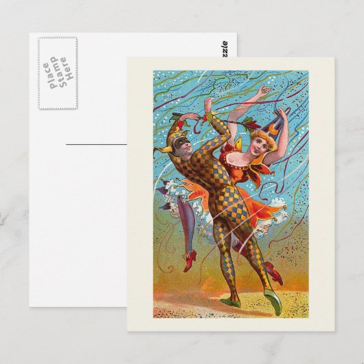 "Harlequin" Vintag Postkarte (Vorne/Hinten)