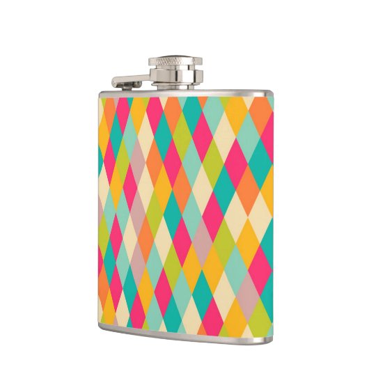 Harlequin-Vintages Muster Flachmann (Links)