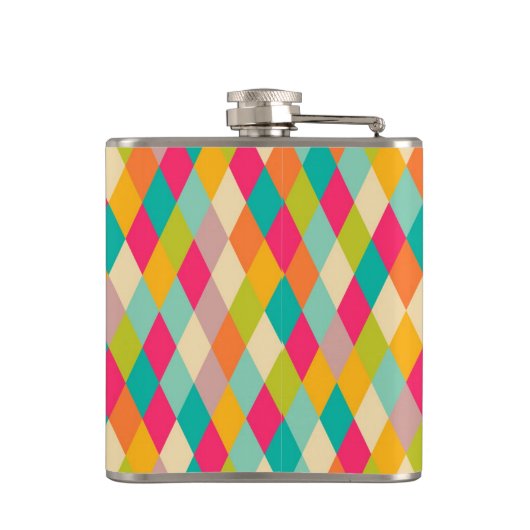 Harlequin-Vintages Muster Flachmann (Rückseite)