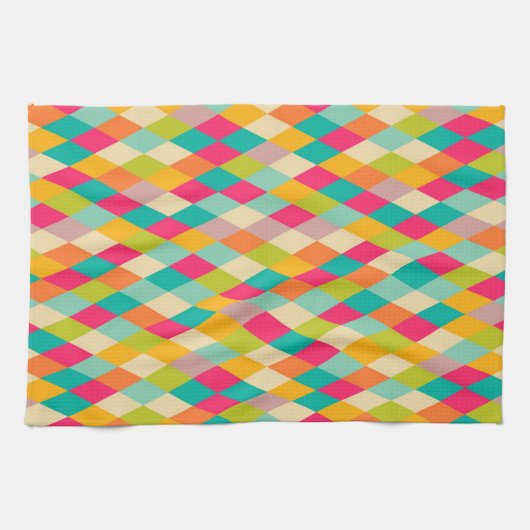 Harlequin-Vintages Muster Geschirrtuch (Horizontal)