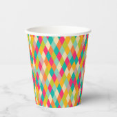Harlequin-Vintages Muster Pappbecher (Vorderseite)