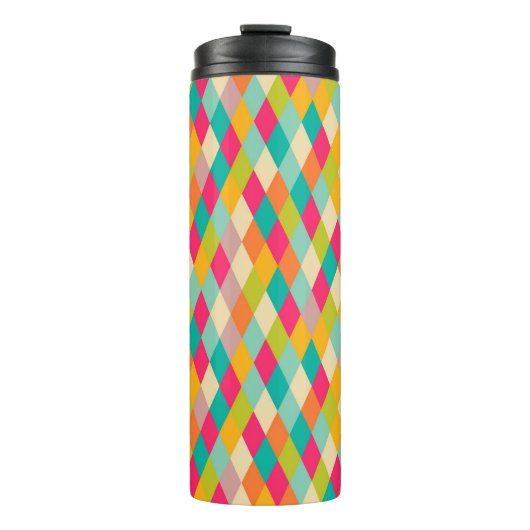 Harlequin-Vintages Muster Thermosbecher (Vorderseite)