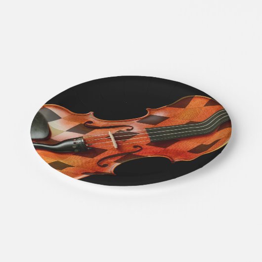 Harlequin Violin Pappteller (Schrägansicht)