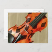Harlequin Violin Postkarte (Vorne/Hinten)