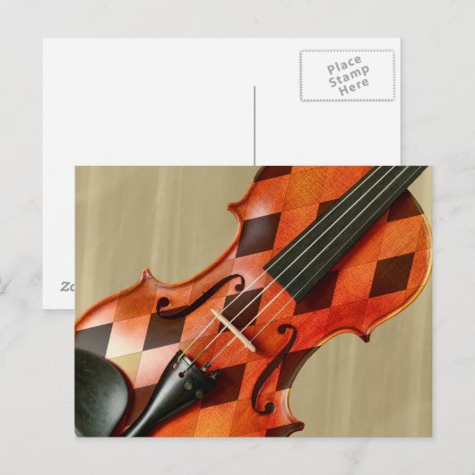 Harlequin Violin Postkarte (Vorne/Hinten)