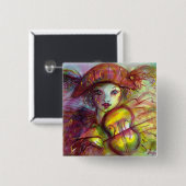 Harlequin Violinist, Venezianische Masquerade Mask Button (Vorne & Hinten)