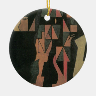 Harlequin von Juan Gris, Vintage kubistische Kunst Keramikornament