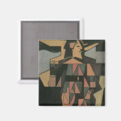 Harlequin von Juan Gris, Vintage kubistische Kunst Magnet (Vorderseite/Rückseite)