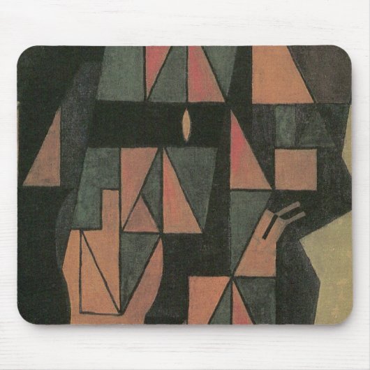 Harlequin von Juan Gris, Vintage kubistische Kunst Mousepad (Vorne)