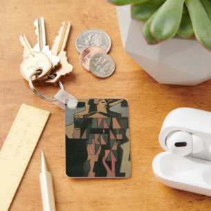 Harlequin von Juan Gris, Vintage kubistische Kunst Schlüsselanhänger