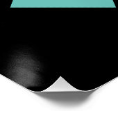 Harlequin Wall Poster (Schwarz, Aqua & Pink) (Ecke)