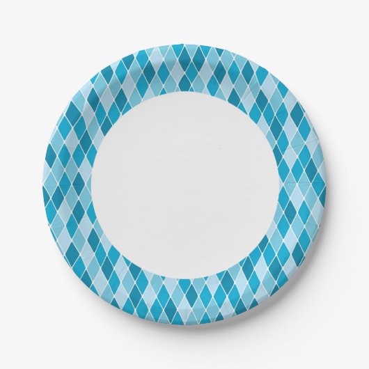 Harlequin-Wintermuster Pappteller (Vorderseite)