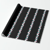 Harlequin Wrapping Paper (Schwarz, Aqua und Rosa) Geschenkpapier (Ungerollt)