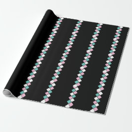 Harlequin Wrapping Paper (Schwarz, Aqua und Rosa) Geschenkpapier