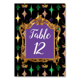 Harlequins Beads Mask Lilie Mardi Gras Tischnummer