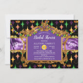 Harlequins Lilie Mardi Gras Brautparty Einladung (Vorderseite)