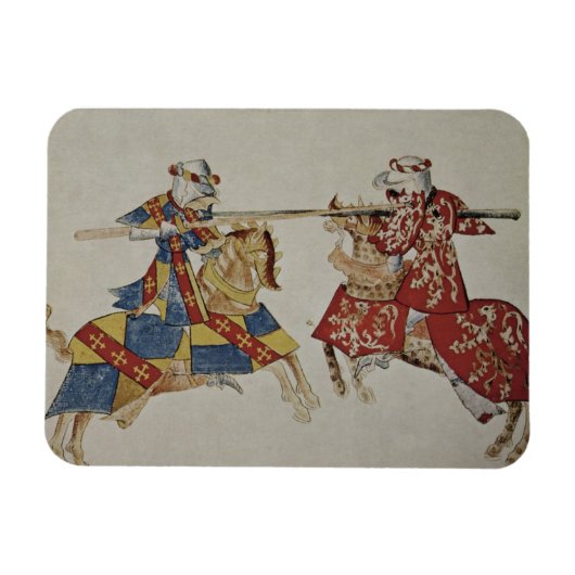 Harley 4205 f.366 Jousting Knights, c.1445 (Vellum Magnet (Horizontal)