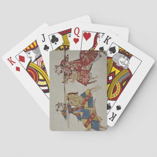 Harley 4205 f.366 Jousting Knights, c.1445 (Vellum Spielkarten (Rückseite)