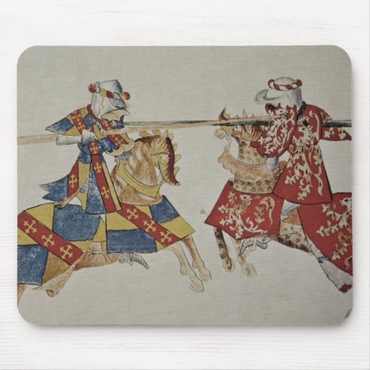 Harley 4205 f.366 turnierende Ritter, c.1445 Mousepad (Vorne)
