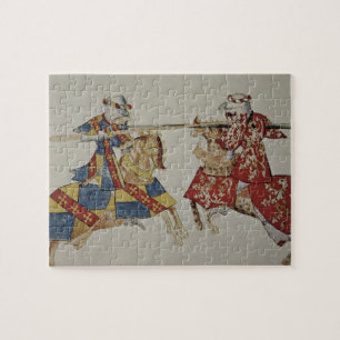 Harley 4205 f.366 turnierende Ritter, c.1445 Puzzle