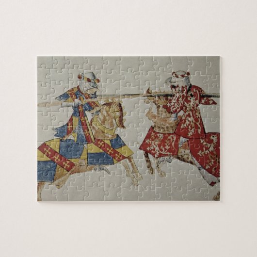 Harley 4205 f.366 turnierende Ritter, c.1445 Puzzle (Horizontal)