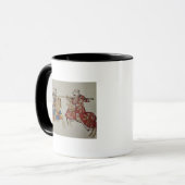 Harley 4205 f.366 turnierende Ritter, c.1445 Tasse (Vorderseite Links)