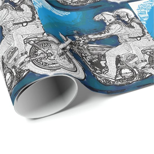 Harley D Bikies Geschenkpapier (Rolleneckpunkt)