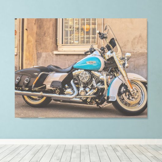 Harley Davidson Leinwanddruck (Insitu (Holzboden))