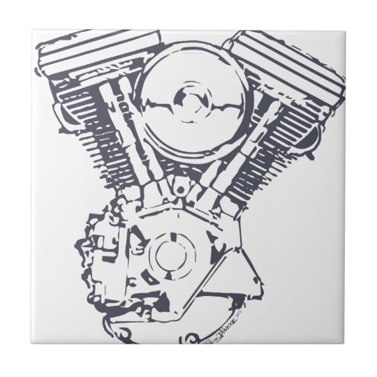 Harley Evolution V-Doppel Fliese | Zazzle.de