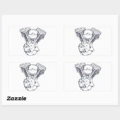 Harley Evolution V-Twin Rechteckiger Aufkleber (Blatt)