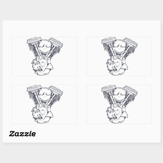 Harley Evolution V-Twin Rechteckiger Aufkleber (Blatt)