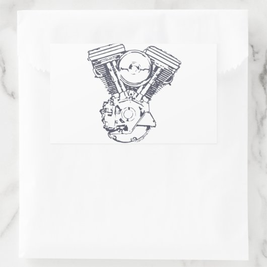 Harley Evolution V-Twin Rechteckiger Aufkleber (Tasche)