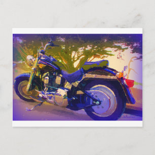 Harley-FatBoy-1998 Motorrad Postkarte