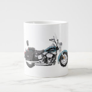 Harley FLSTC ErbeSoftail handgemalte Bürste Jumbo-Tasse