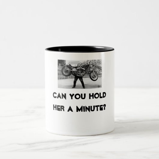 harley/kann Sie sie eine Minute halten? Zweifarbige Tasse (Mittel)