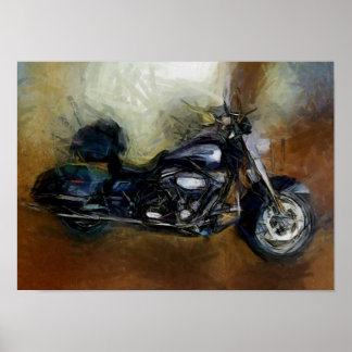 Harley Motorrad Art Poster