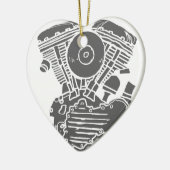 Harley Panhead Bewegungszeichnen Keramik Ornament (Links)