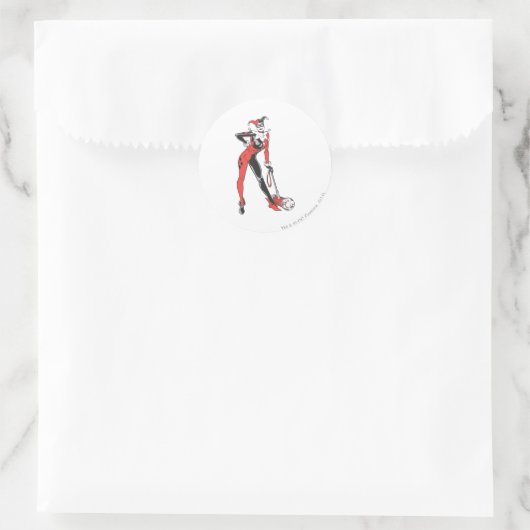 Harley Quinn 2 Runder Aufkleber (Tasche)